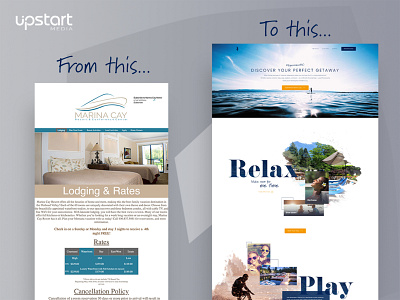 Marina Cay Resort Before & After design redesign ui ux web website