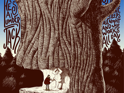 Lumberjack Poster (Detail) illustration poster art typography