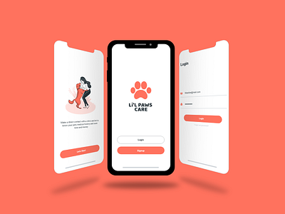 Li'L Paws Care app art design flat icon illustration minimal typography ui ux