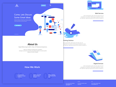 Illustration and Landing Page design flat illustration illustrator logo minimal typography ui ux web