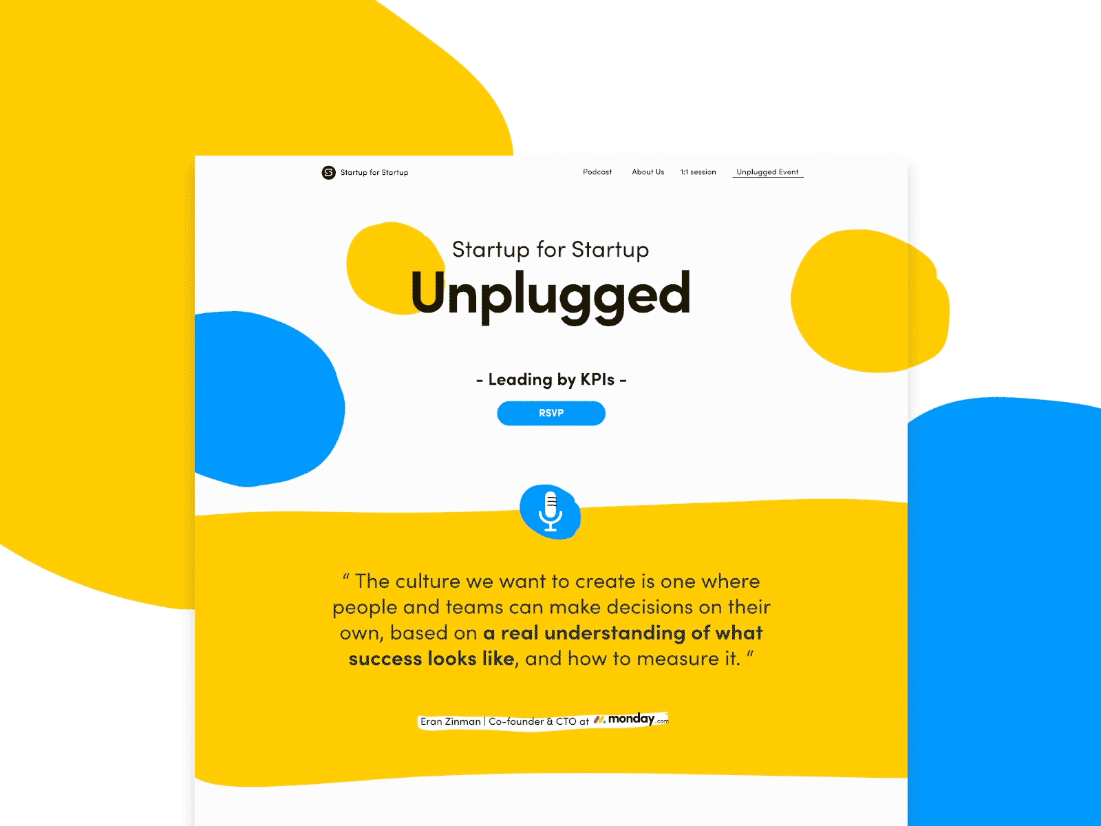 Unplugged Conference website branding colorful conference event graphic design landing page monday.com shapes uiux web design website