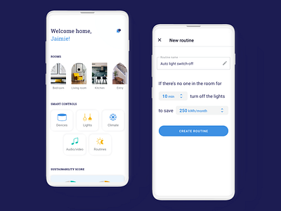 Smart sustainable home: Setting up routines home automation product design smart home smart home app smart home routines smarthome sustainability