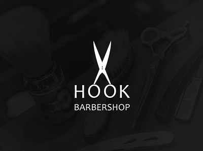 logo for barbershop "HOOK" branding logo дизайн дизайн логотипа логотип