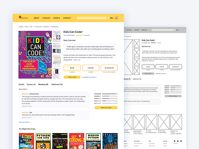 Children's library design ui ux web