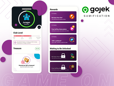 Case Study: Redesign Gojek Gamification app application gamification gojek mobile purple ui