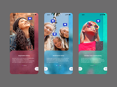 Onboarding Screen Exploration app application mobile onboarding screen social media teen young youthful