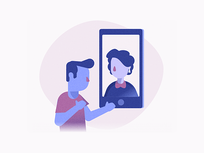 One-on-one video chat illustration