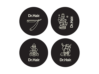 Dr. Hair branding icon sticker