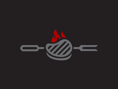 Los Fuegos asado branding icon identity design logo meat restaurant steak