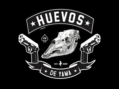 Huevos de YAMA badass illutration logo poster