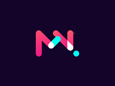 MN Concept Logo brand identity gradients joyful logo