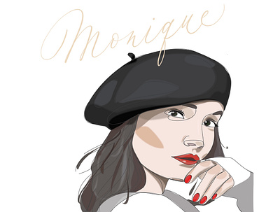 Monique calligraphy design design art fashion fashionillustration flat girl handwritten illustration lettering