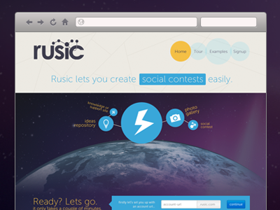 Rusic - landing page