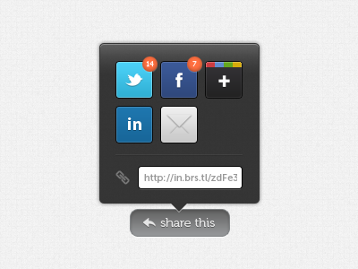 Share menu facebook google popover share social twitter