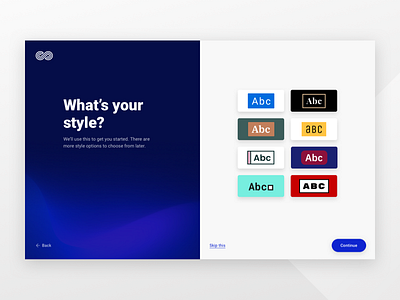 What's your style? go onboarding site builder ui ux