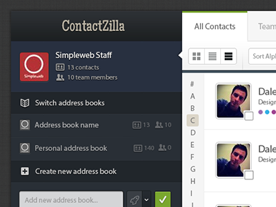 Contactzilla contacts contactzilla simpleweb ui web app