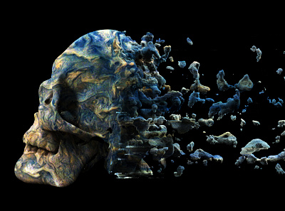 Art is dead 3d arnold art cinema4d mesh motion design motiongraphics psychedelic quarantine skull volume