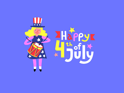 4 July 3 flat illustration minimal vector