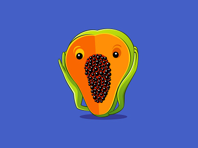 papaya comics flat fruit graphic illustration vector