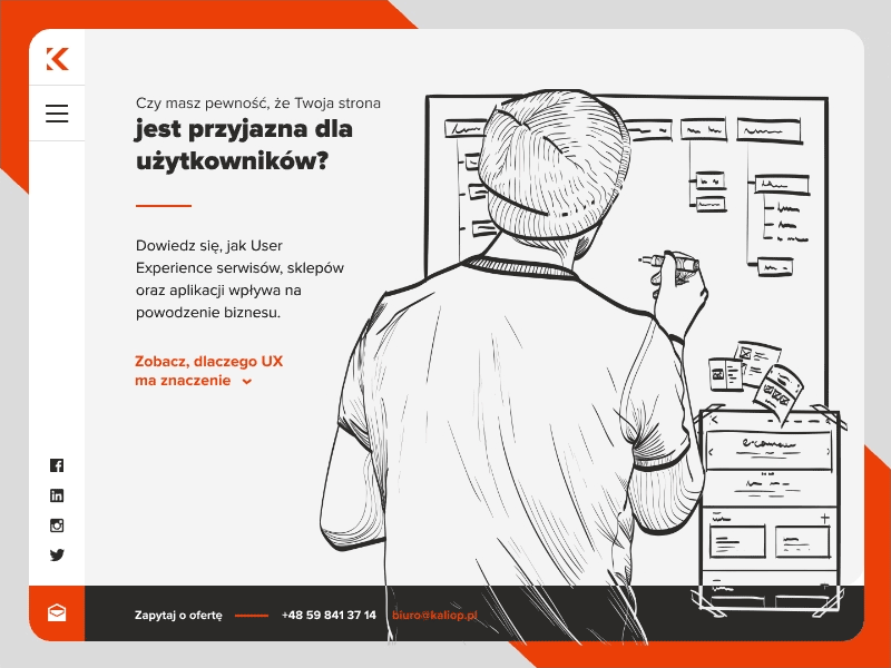 UX @ Kaliop Poland - UI contact form form gif illustration invision invision studio landing landing page navigation page studio ui ui design ux ux ui ux design