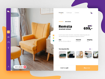 Product page concept app application design ecommerce furniture home icon product shop store ui ui design ux web webdesign