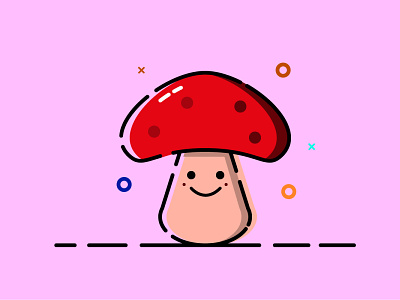 Mushroom forest illustration illustrator mbe mbe style mushroom toadstool vector