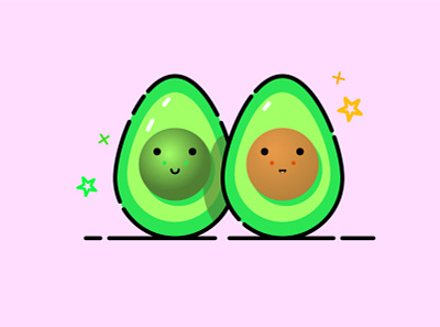 Avocado avocado character character design cut emoji food fruit health healthy food icons illustration smile
