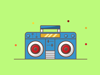 Tape recorder audio flat design icon illustration illustrator logo music song sound vector