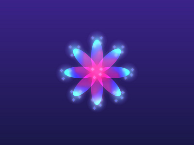 Flower character cosmic design dream fantasy icon illustration illustrator light logo neon vector