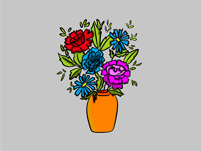 Flowers art bonquet branding color flatdesign flowers flowers illustration holidays illustration illustrator vase vector vector illustration vectorart