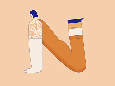 N 2d 36days n 36daysoftype 36daysoftype07 animation characterdesign color palette illustration letter lettering loop type art