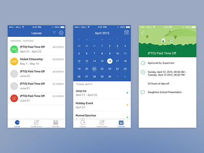 Leave System - Mobile iOS App app calendar event ios leave system mobile