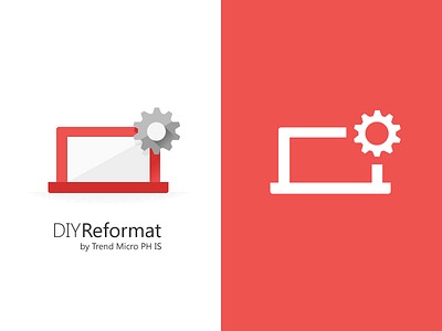 DIY Reformat Tool flat gear icon laptop logo material tool