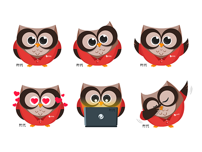 Eva Wing - Trend Micro All Mood emoticon illustration mascot mood owl trend micro ux