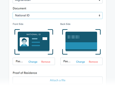 National ID - Form back document form front id illustration kyc national