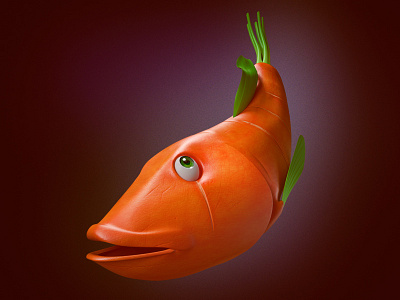 Fish-Carrot 3d carrot fish render