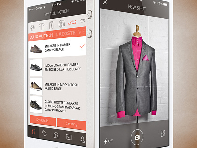 The Virtual Wardrobe mobile app 5s app fashion ios7 iphone photo stylist ui ux virtual wardrobe