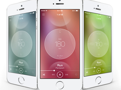 Second Wind app fitness ios7 music player second sport ui ux wind
