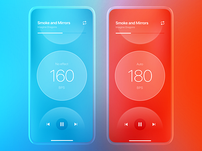 Second Wind App facelift app clean colors gradient icons interface ios minimal mobile music play player ui ux