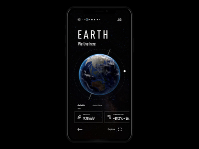 Solar System App Animation animation app dark dark ui earth icons interaction mars mercury mobile design moon motion motion design planets smooth solar system space sun ui ux