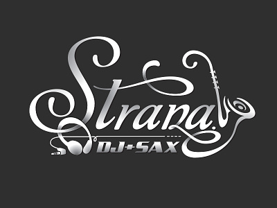 Strana Dj Sax band dj electro logo music saxophone