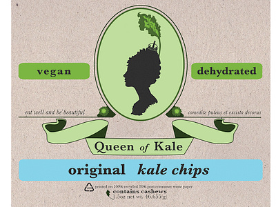 Queen of Kale packaging branding design illustration logo