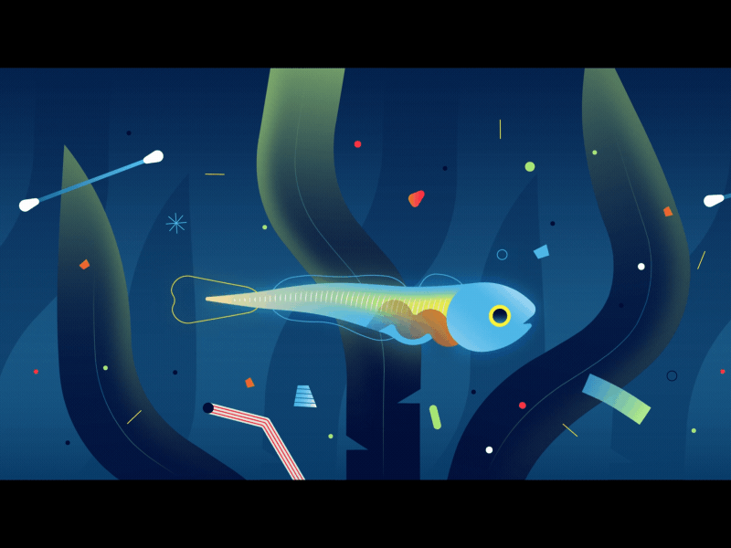 Fishie animation climate fish illustration nature ocean pollution sea