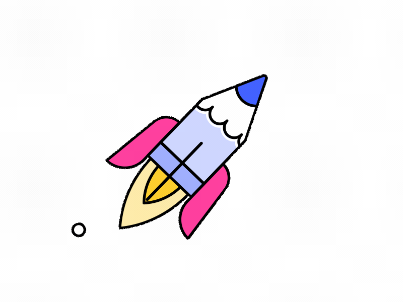 Space loader designer gif idea infinity loop pencil rocket space spaceship