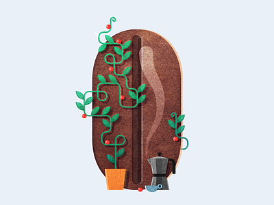 Coffee #2 berry coffee coffee bean flat illustration plant texture