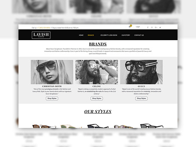 Lavish Eyewear Website Mockup