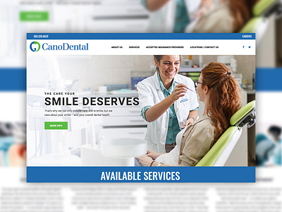 Cano Dental Website Mockup advertising branding creative dental care freelance illustration mockup ui ux website