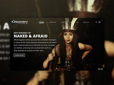 Naked and Afraid Website Concept advertising branding creative discovery channel freelance mockup naked and afraid ui ux website