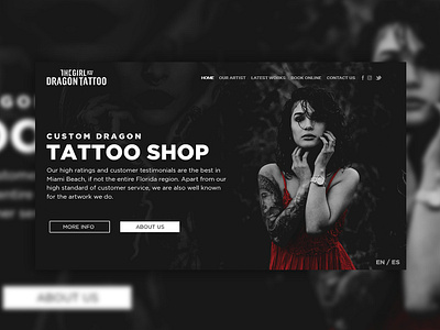 Tattoo Website Concept advertising branding creative fashion freelance mockup tattoo ui ux website