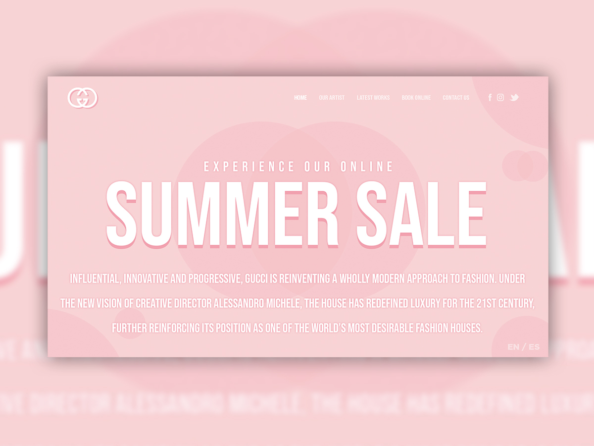 Gucci Summer Sale Website Concept by 